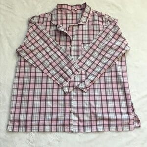 Victorias Secret Cotton Pink & Black Plaid Pajama Set with Pocket / small /dream